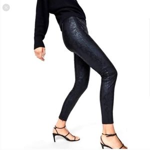 Zara black snake print leggings Size S